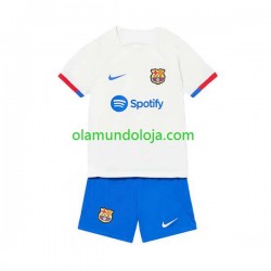 Camisola FC Barcelona Criança Equipamento Segundo 2023-2024 Manga Curta